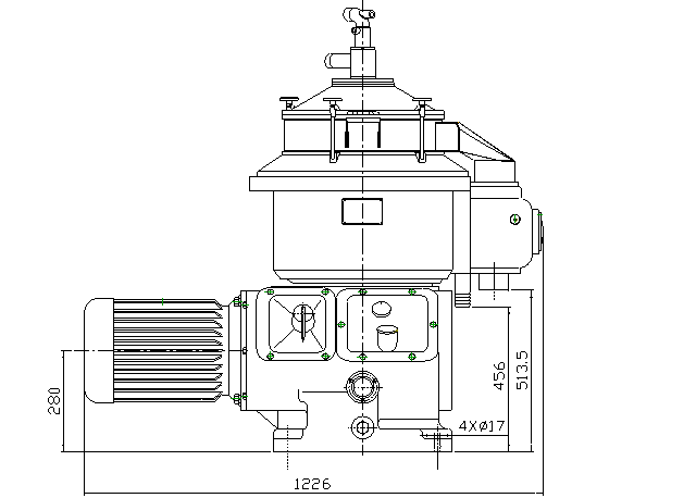 科迅機(jī)械碟片離心機(jī)正視圖